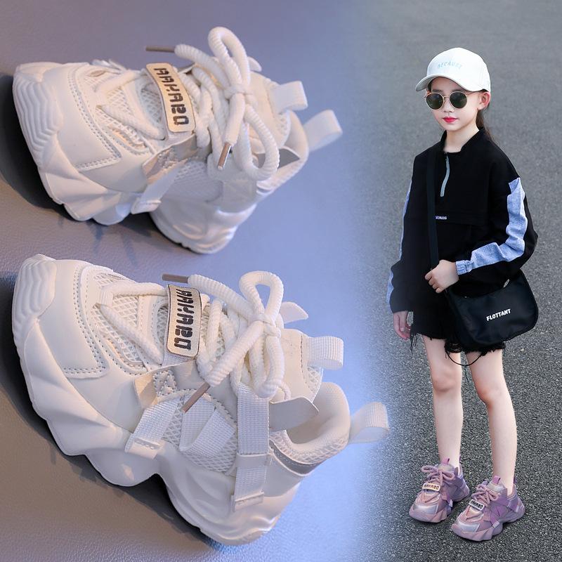 Girls sports shoes 2025 spring and autumn new children's spring girls older children dirt-resistant dad shoes classmates