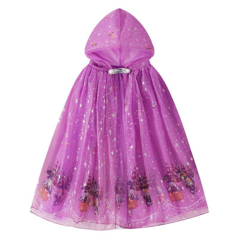 2025 Aisha Sequined Mesh Christmas Cloak for Girls - Lightweight Summer Cape