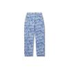 Li Ning All Over Print Straight Leg Loose Wash Denim Pants Men bottoms Light-Blue AJQU027-1