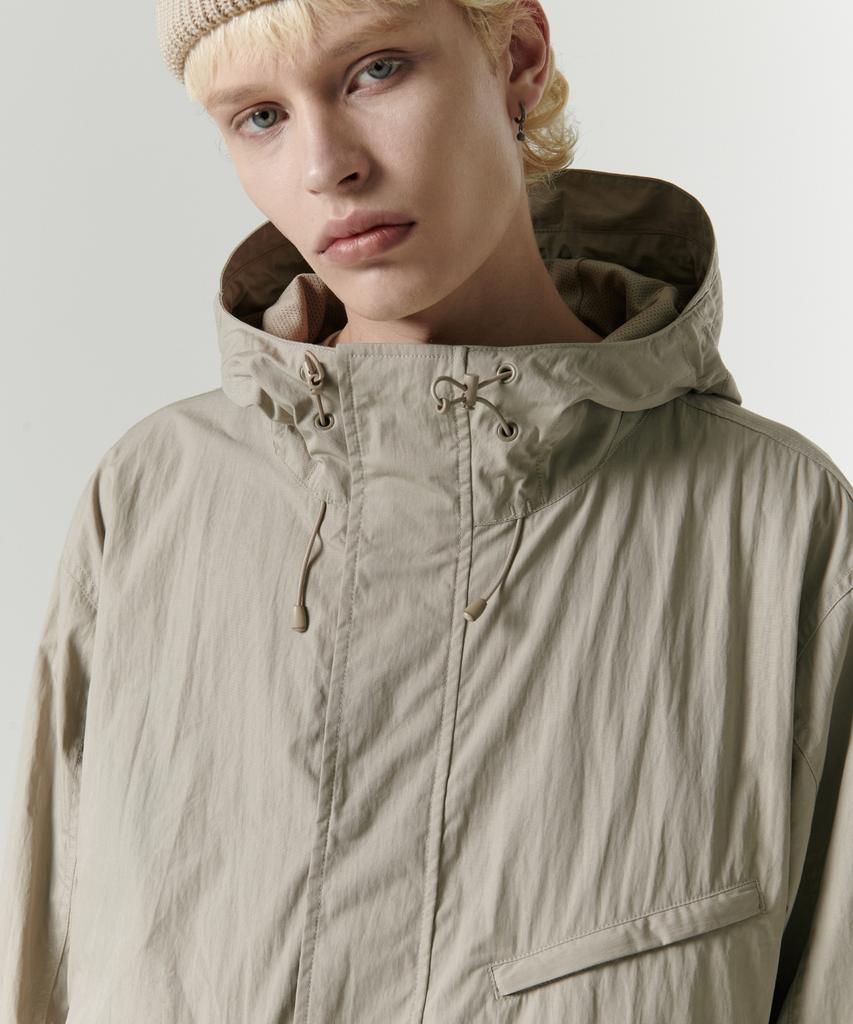 Musinsa Standard [City Leisure] Cn Hooded Windbreaker Jacket [Grayish Beige]