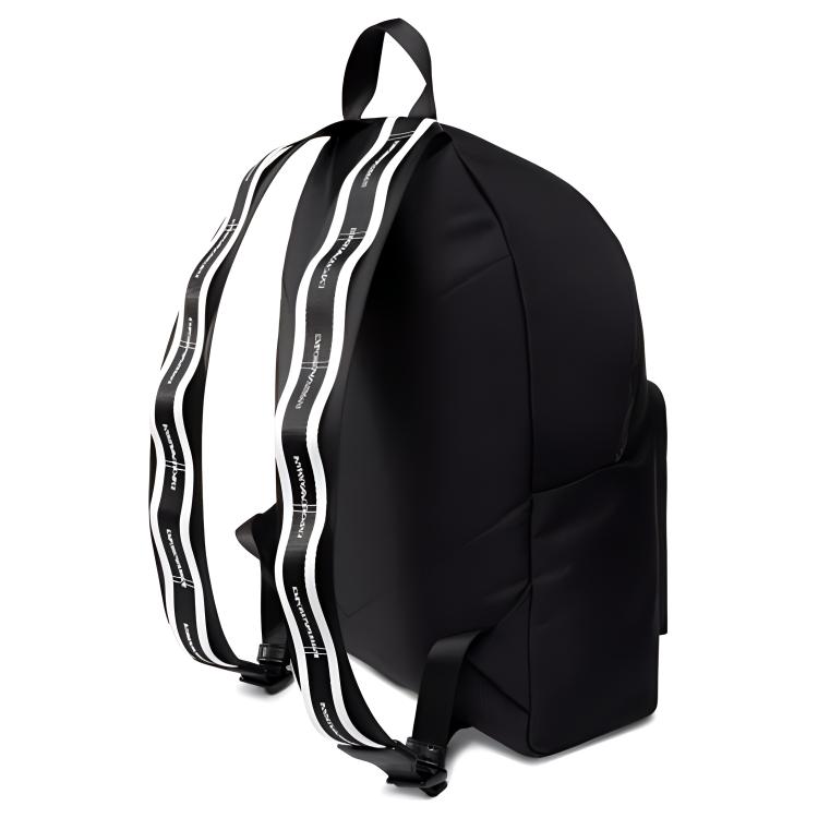 Emporio Armani White Logo Fabric Backpack Men Backpacks Black Y4O236-YMO5V-81073
