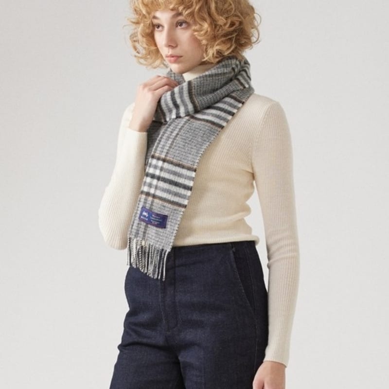 ABRAHAM MOON Merino Wool Muffler 25cm - Harrison Natural