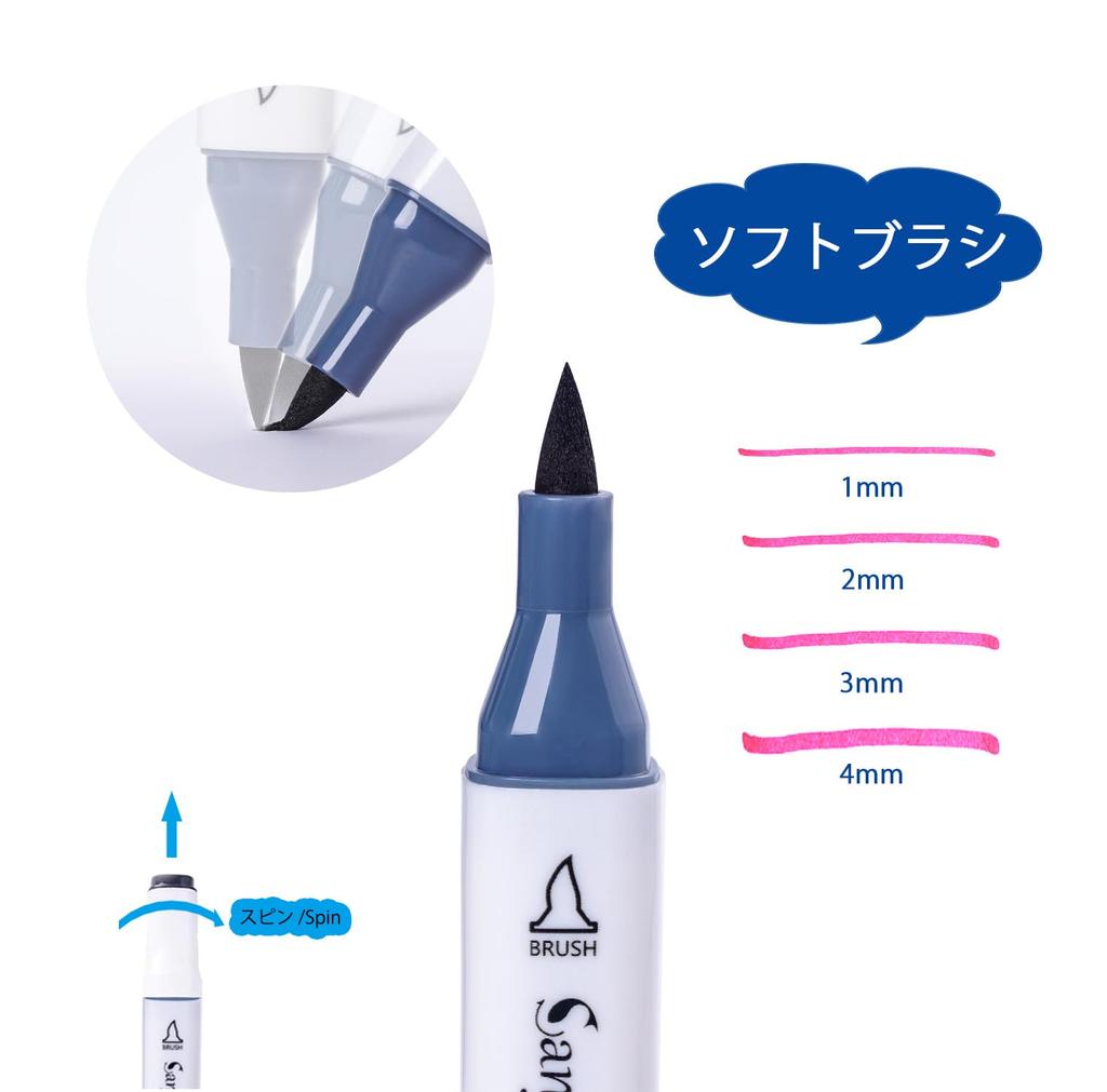 Sanjoki Marker Pen Set, 120 Colors, Soft Brush, Thick and Fine Double-Ended, Hobby Art Supplies, Carrying Case Included