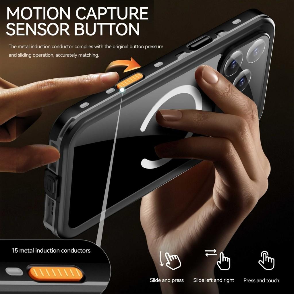 For iPhone 17/17 Air/17 Pro/17 Pro Max IP68 Waterproof Phone Case 360 Full Coverage Screen Protection Underwater Diving Case iPhone Shockproof Cover