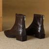Fashion Pointed Elastic Thin Boots Women's 2025 Autumn Winter New Thick Heel Short Boot Women's Retro Brown Chelsea Boot Medium Boots