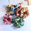 New French Style Large Intestine Hair Accessory Tropical Plant 3D Print Vacation Style Hair Tie Ponytail Hair Rope