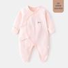 Newborn Asymmetrical Collar Jumpsuit with Hand and Foot Covers for Spring and Autumn