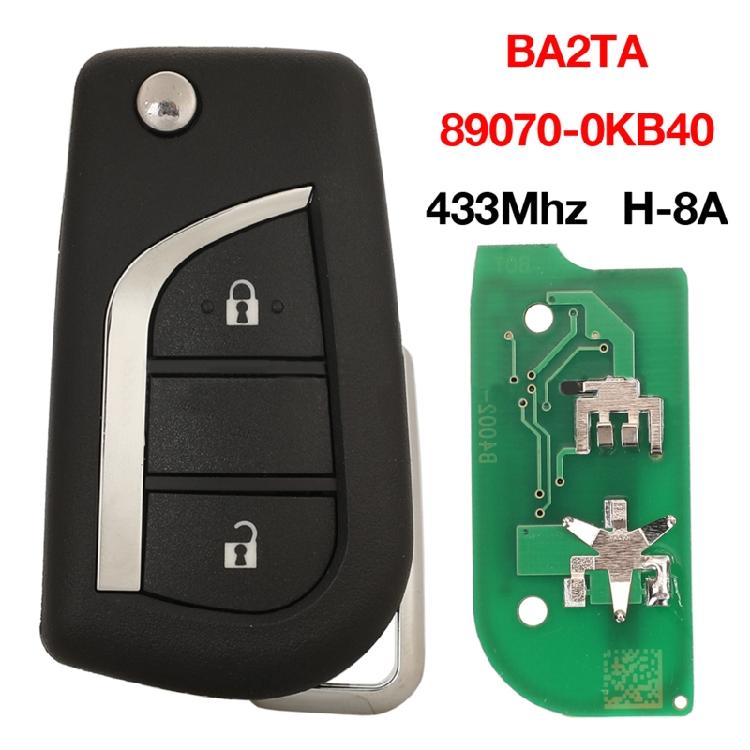 Auto Auto BA2TA 433MHz H (8A) Chip 89070-0KB40 2 Knoppen Afstandsbediening Auto voor Sleutel