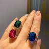 European and American Fashion Popular Imitation Color Treasure Seiko Inlay, Living Ring Main Stone 12 * 16