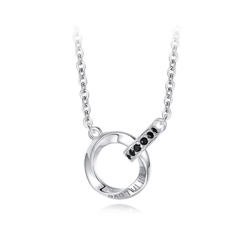 Möbius Sterling Silver Couple Necklace - Endless Love Gift for Valentine's, Christmas, Birthday
