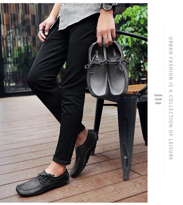 Men's Genuine Leather Driving Loafers - Wide Fit, Autumn/Winter Casual Korean Style