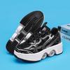 Automatic Retractable 4-Wheel Roller Skates Women's High Sneakers Shoes With Wheels Girls' Dual-Purpose Skating Sports Shoes