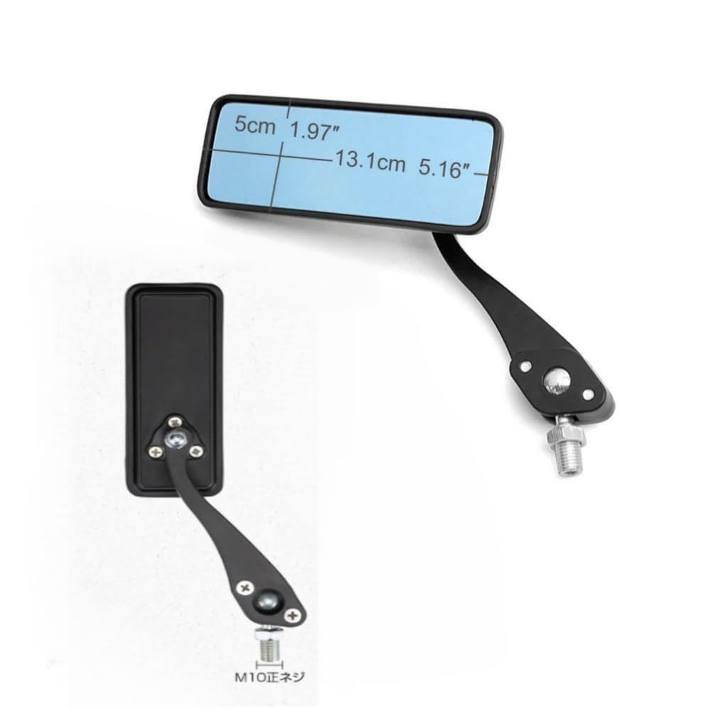 Loopunk Motorcycle Set of Wide Viewing Accident Easy for Left and Right Outdoor Sports Bikes Mirrors, 2, Square, Angle, Prevention, Installation,