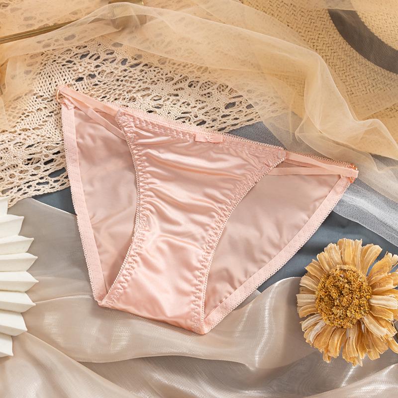 Ice Silk Seamless Women's Panties - Japanese Style, Low Waist, Thin Strap, Pure Desire, Cotton Crotch, Triangle Design