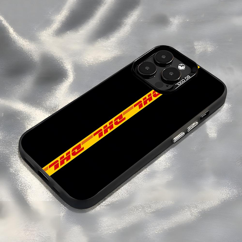 Brand DHL Logo Phone Case For IPhone17 Air 16 15 14 Plus 13 12 11 Pro 7 8 XS Max XR Silver Black Bumper Case