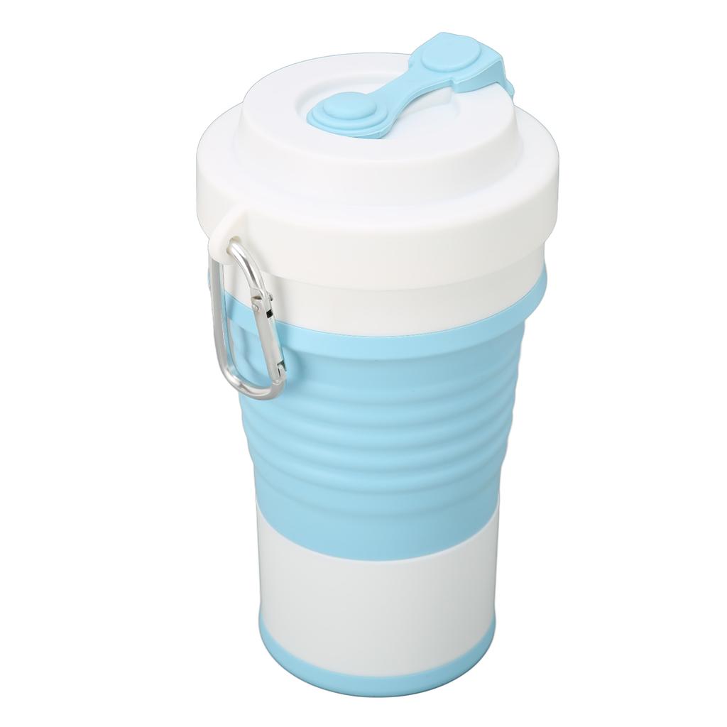 Collapsible Travel Cup Reusable Portable Silicone Folding Coffee Cup for for Outdoor Camping 750mlLight Blue