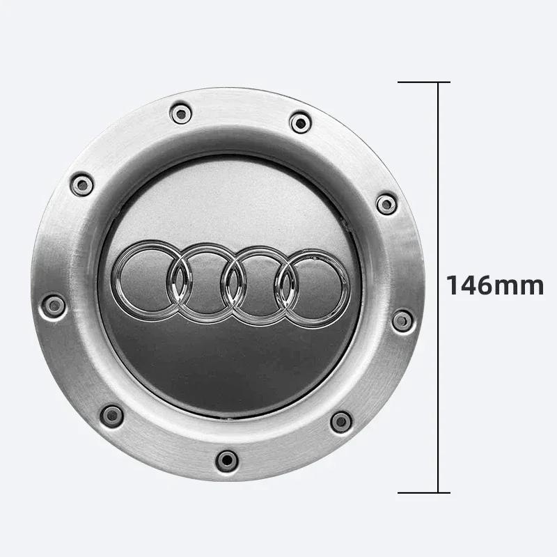 4pcs 146mm Gray Black Car Rim Cover Wheel Center Hub Caps 8D0601165K For 8s TT A2 A3 A4 A8 S6 Q5 Q7 RS6 Car logo Accessoriess8