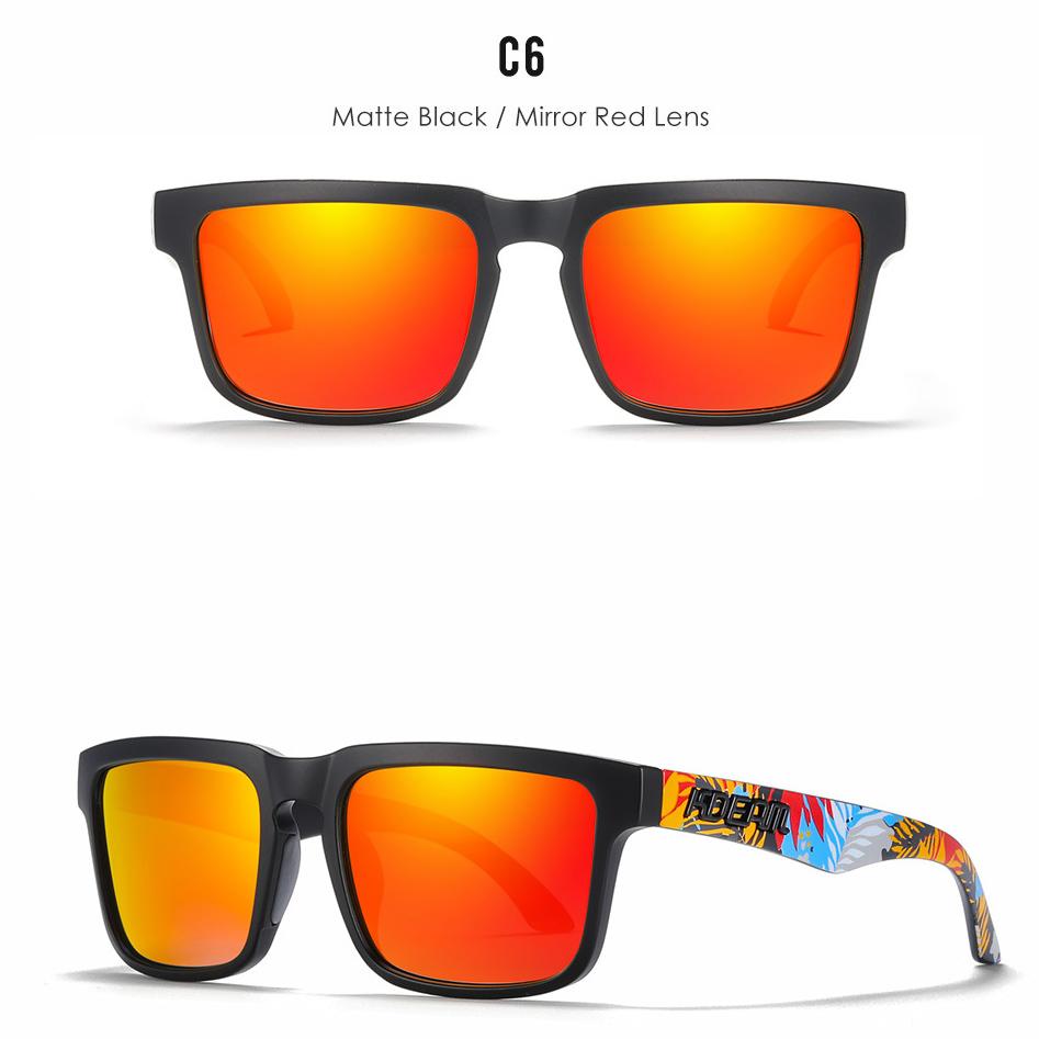 KDEAM Brand Men Square Polarized Sunglasses Colorful Design Cool Fashion Women Shades Summer Sun Glasses Mirrored Coating Lens