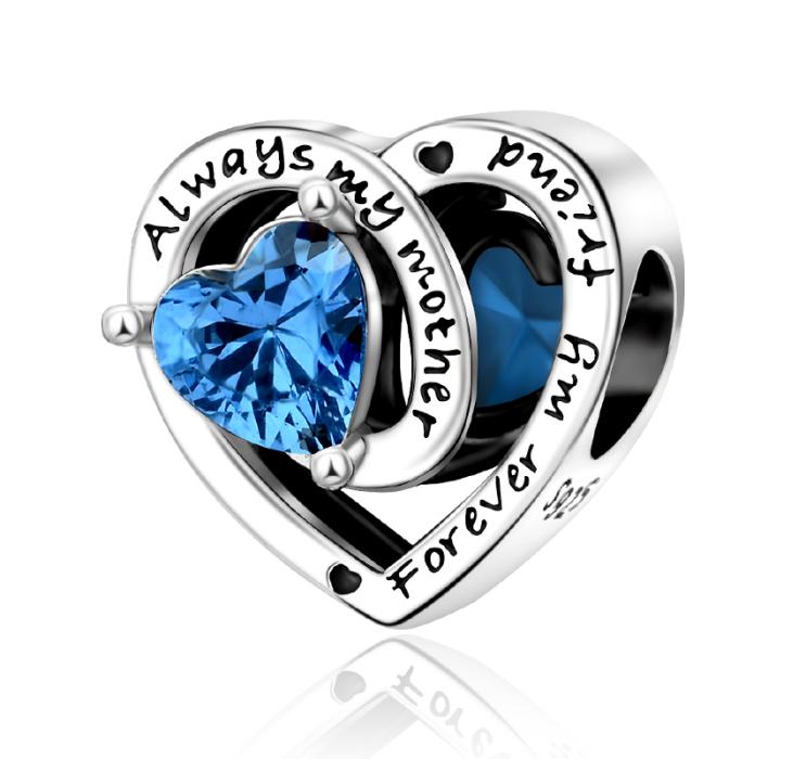 Authentic Charms Copper Craft Ttwelve Months Heart Birthday Stones Colored Beaded Pendant Handmade Bracelet Ladies Jewellery Present