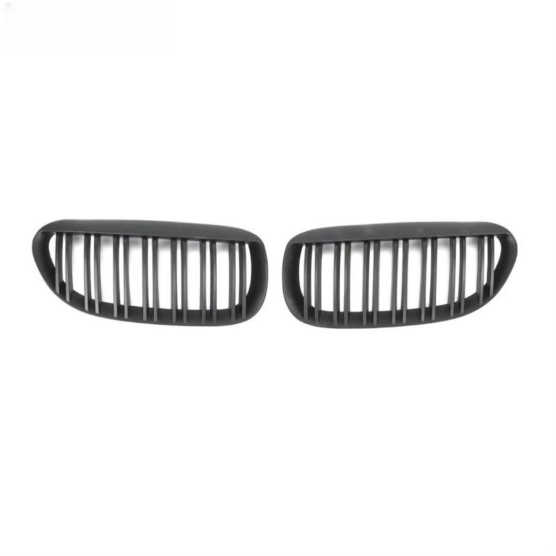 For BMW 6-Series E63 E64 2004-2010 Glossy Black Single Line Style Car Front Bumper Grilles Matte Racing Grill Accessories