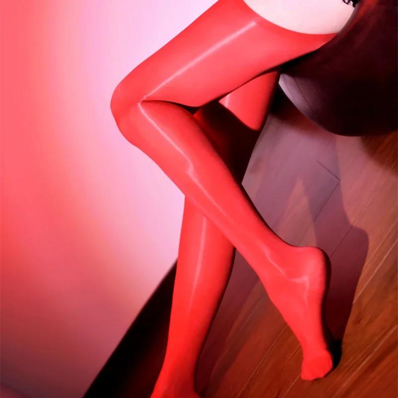 

Конфетный цвет 912Pin 8 Ден Глянцевые Прозрачные Без Края Чулки Выше Бедра Сексуальные Масляные Блестящие Ретро Чулки Нейлоновые Чулки Выше Колена 72CM