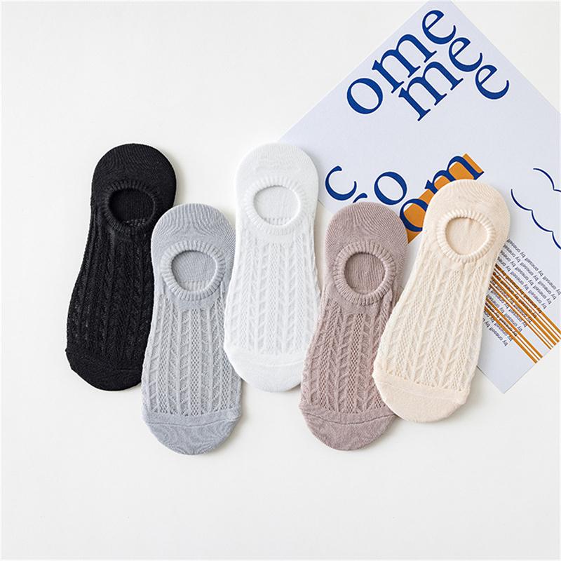 Women Summer Non-Slip Invisible Boat Socks Shallow Mesh Breathable No Show Socks