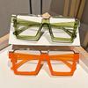 Chic Square Candy-Colored Glasses for Women - Durable Plastic & Metal Frame, Blue Light Blocking Clear Lens, Perfect for Parties