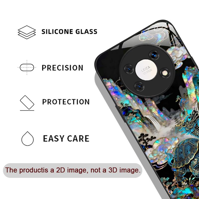 Stylish Dragon Leopard Marble Texture Tempered Glass Phone Case for Huawei Honor 400 200 100 90 80 Magic 7 Pro 6 5 Lite X9 Cover