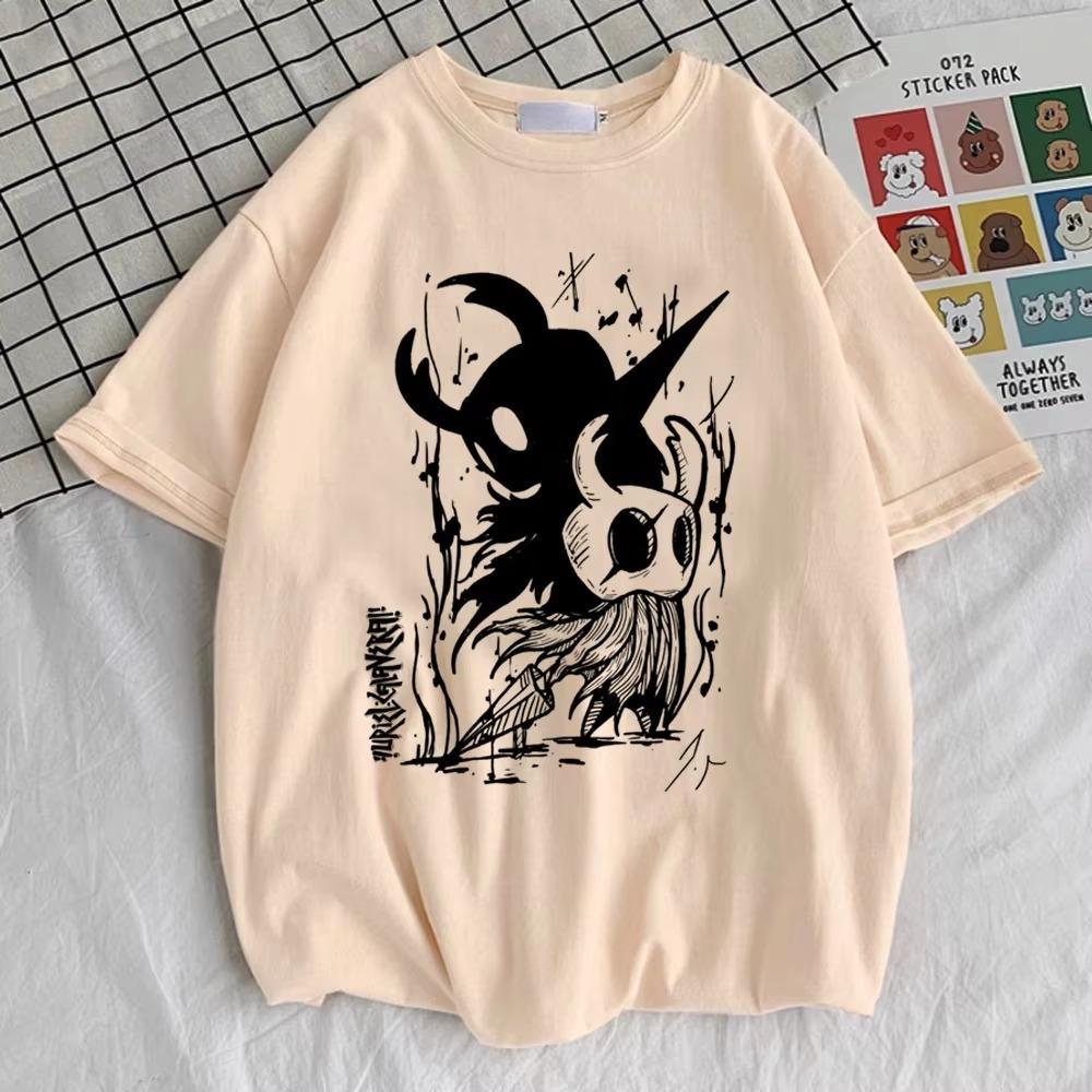 Hollow Knight Silksong Pattern Print TShirt HipHop Retro Anime Womens Clothing Comfortable Breathable and Soft Cotton
