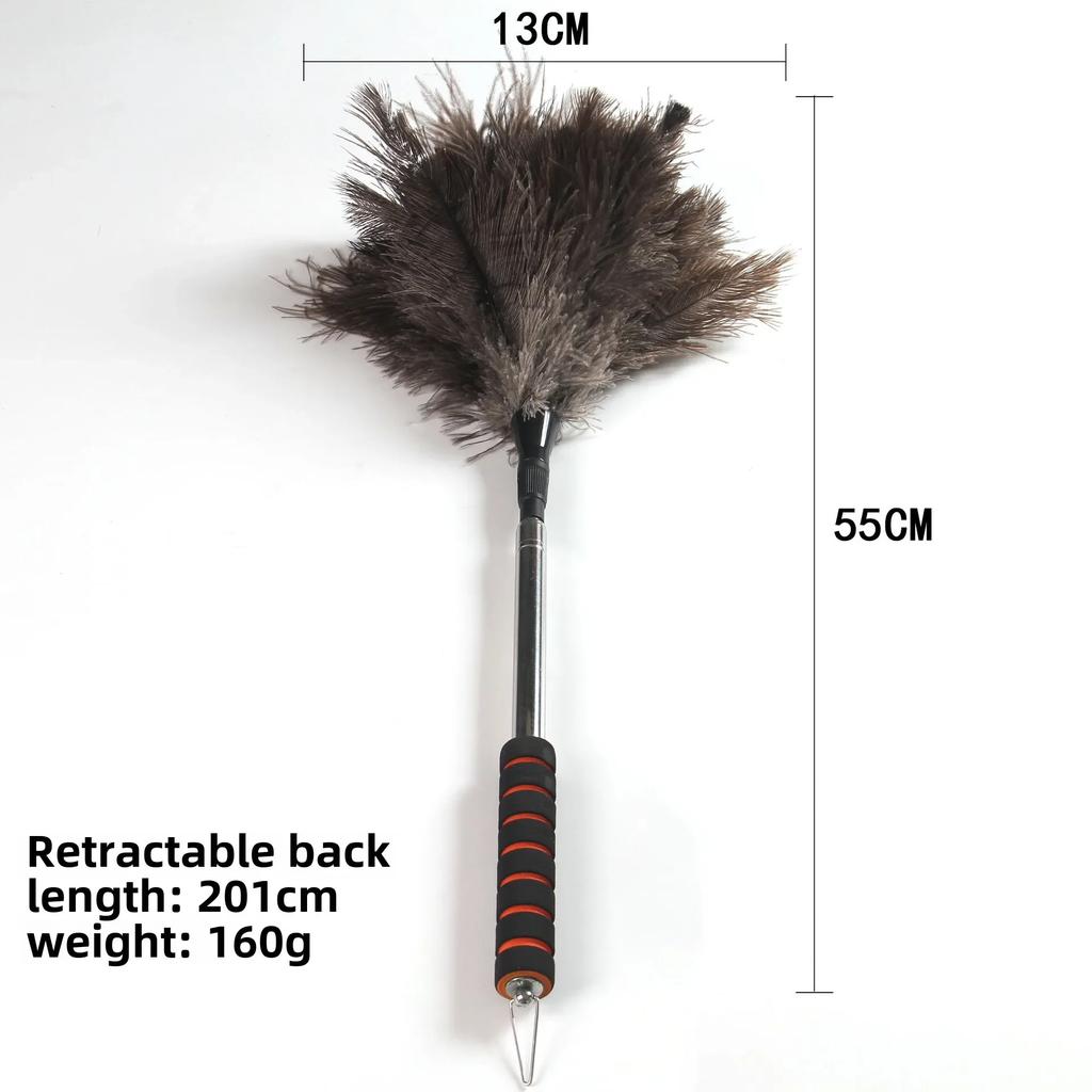 2M Extendable Ostrich Feather Duster: Household Dust Removal & Sweeping Tool