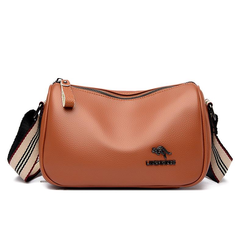 Neue Mode Damenhandtasche Damen Ein-Schulter Umhängetasche Sommer Mittelalterliche und Ältere Mütter Weiche Leder Quadratische Tasche
