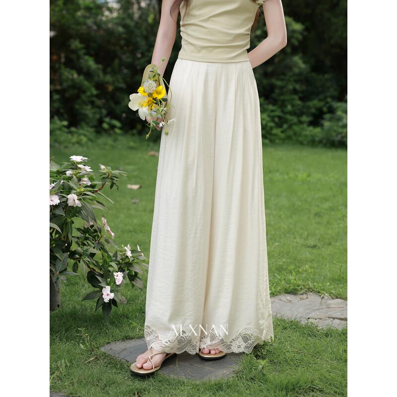 Women's French Style Wide-Leg Casual Pants