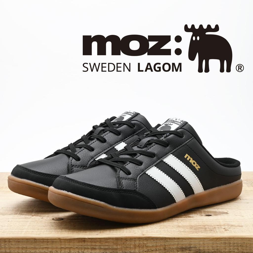 Mozu Clog Slide Retro Classic Memory Foam Cushion 5815 Size Men's Sandals, Easy-to-Slip Sneakers, Design, Lightweight, Insole, (Black, 25.5cm)