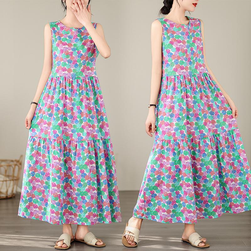 

DIMANAF 2024, женское летнее пляжное платье больших размеров, женское длинное платье без рукавов, повседневный большой свободный сарафан 91699 One Size