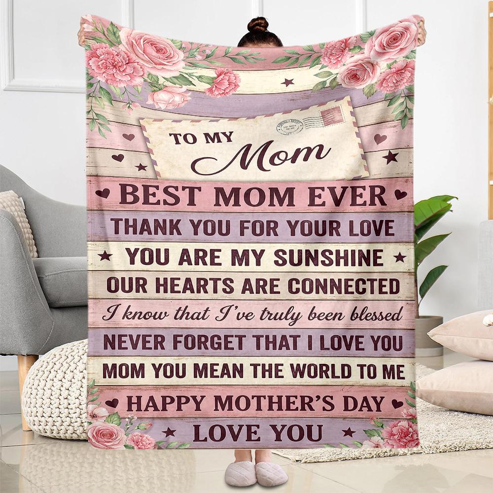 Mother's Day Love Blanket Suitable for Sofas,travel, Living Rooms Also a Good Gift for Friends and Family Suitable for All Seasons.