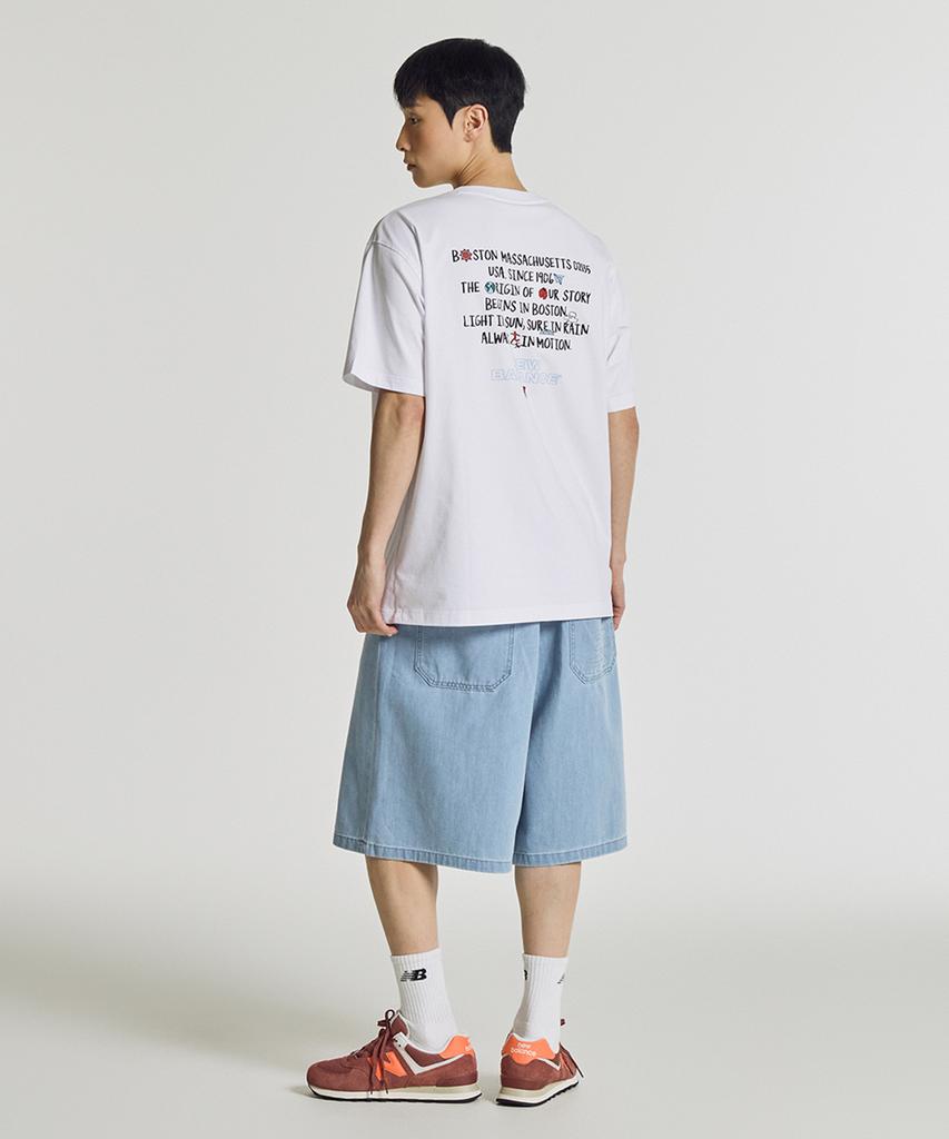 Nyuballanseu Nbneg31663 / Uni Sunny Rainy Lettering Short Sleeve T-Shirt (White)