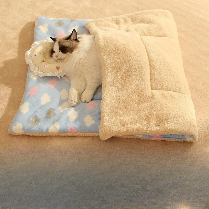 

Winter Cat Bed Warm Blanket Thick Cat and Dog Mat Dog Blanket for Warmth in Autumn and Winter Dog Bed Sleeping Pad XS