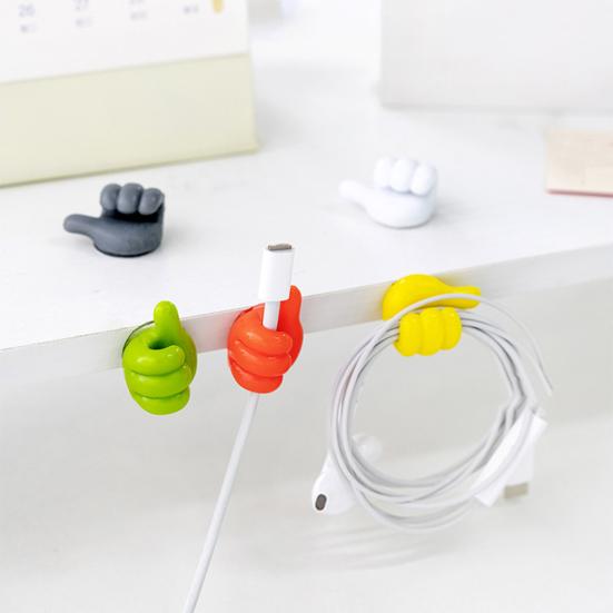20/30/50Pcs Self Adhesive Cable Clips Key Holders Simple Installation Wide Application Thumbs-Up Hooks Wall Organizer
