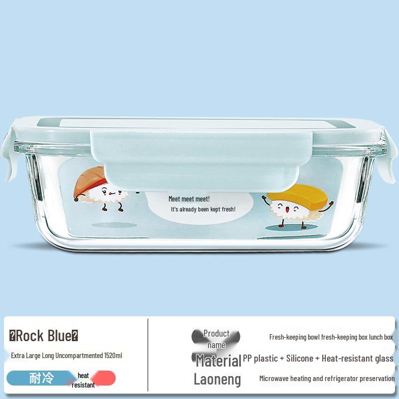 Ciotola Bento in Vetro per Microonde - Resistente alle Alte Temperature, Grande Capacità, Pranzo Ermetico