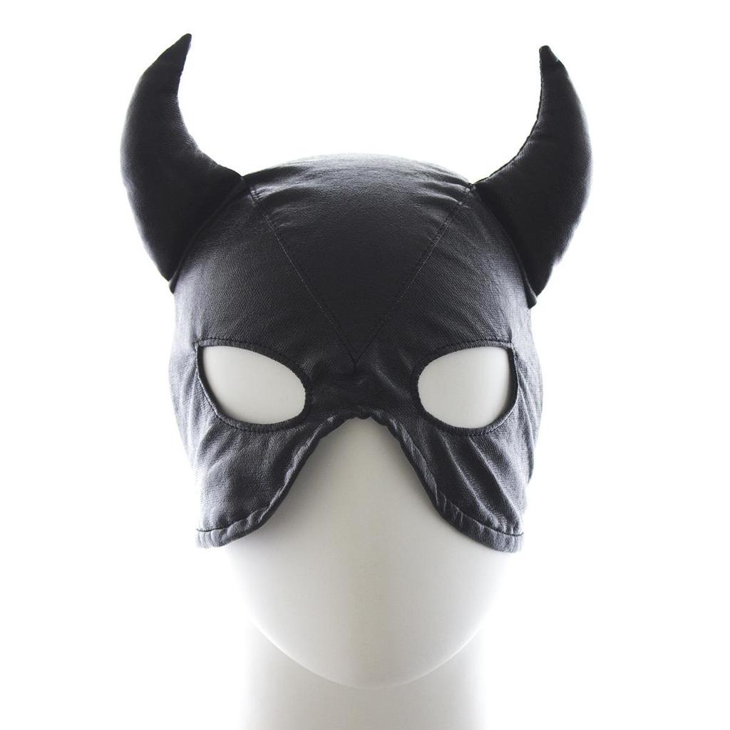 BDSM Slave Fetish Sex Toys Adult Products Horns Face Mask Headgear Leather Cosplay