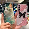 For Samsung Galaxy A17 5G Case SM-A176B New Cat Butterfly Painted Cover Soft Slim Phone Case For Samsung A17 A 17 5G Fundas Bags