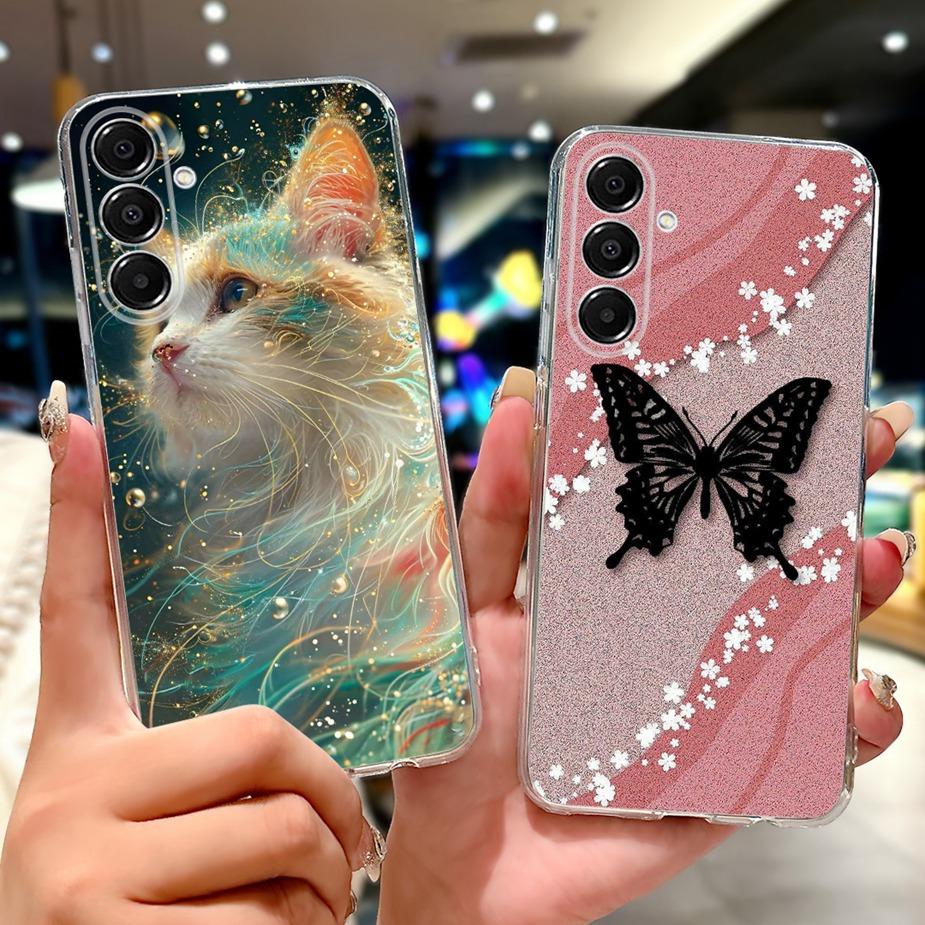 For Samsung Galaxy A17 5G Case SM-A176B New Cat Butterfly Painted Cover Soft Slim Phone Case For Samsung A17 A 17 5G Fundas Bags