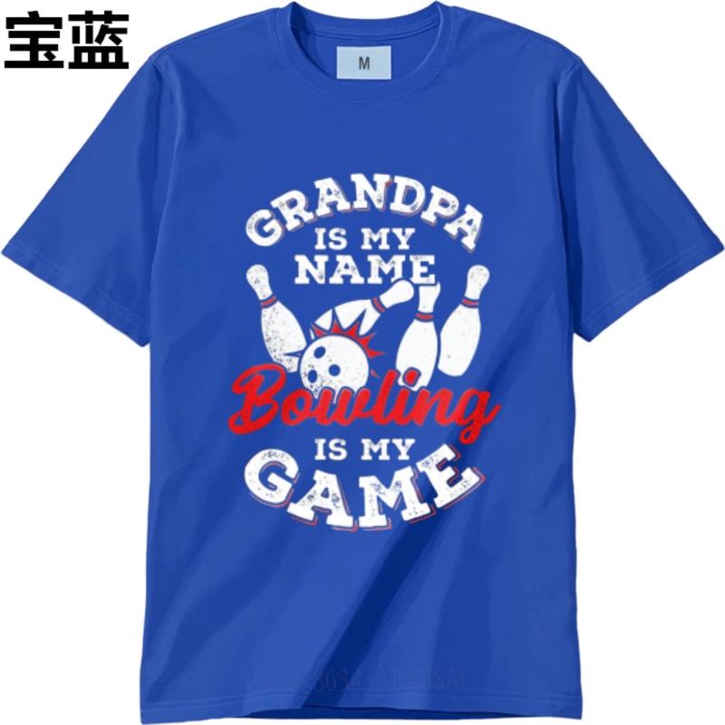 New Arrived Teenagers Oneck Tshirt Cotton Grandpa Is My Name Bowling Is My Game Basic For Unisex Teeshirt Minimalist Tshirt