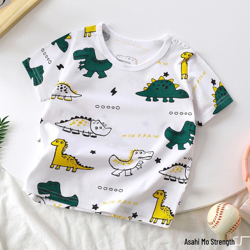 Kids' Cartoon Short Sleeve T-Shirt: Korean Style for Boys and Girls