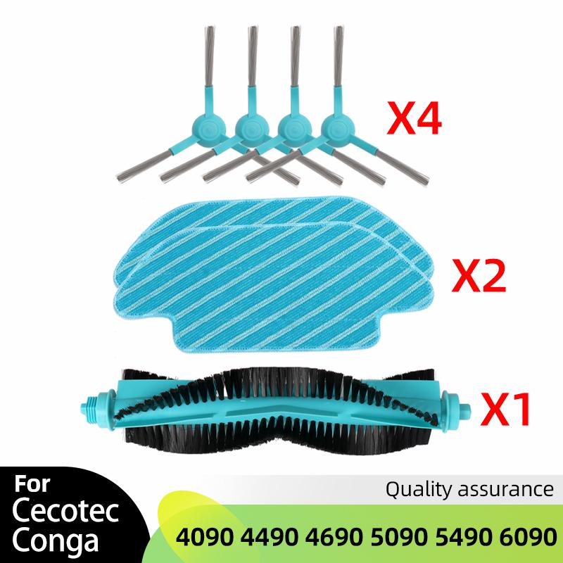 For Cecotec Conga 4090 4490 4690 5090 5490 6090 Robot Vacuum Cleaner Parts Roller Main Side Brush Hepa Filter Mop Rag Accessory
