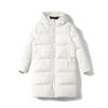 Men's Unisex Mid-Length White Duck Down Hooded Winter Coat - Large Size, Loose Fit, Warm Jacket
