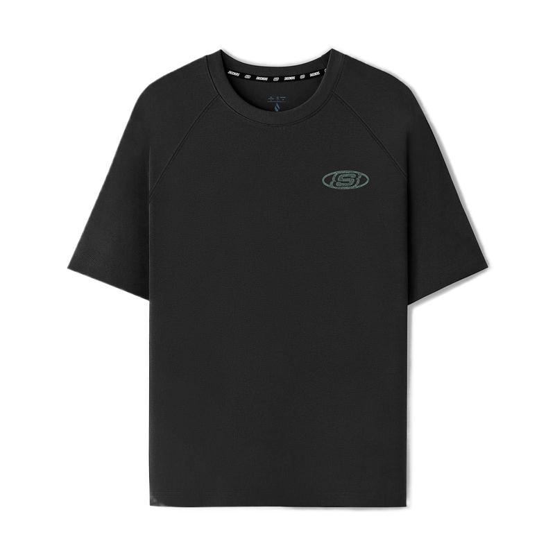 Skechers Solid Color Short Sleeve Simple Round Neck T-Shirt Unisex tops L226U074-0018 M