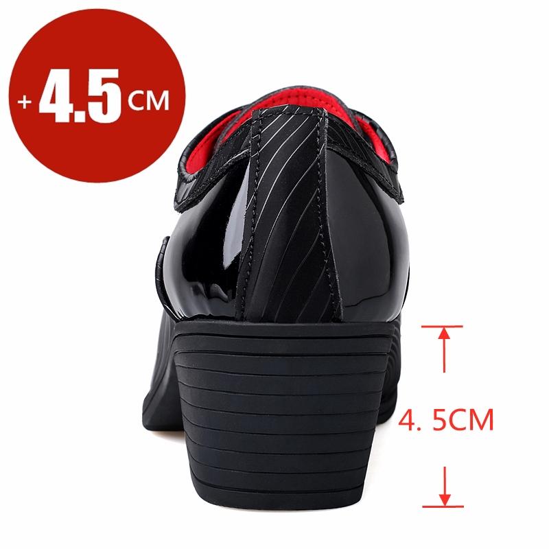Modă nouă negru alb Pantofi de gală pentru bărbați cu vârf ascuțit din piele cu toc înalt Pantofi pentru bărbați care măresc înălțimea Pantofi de nuntă pentru bărbați zapatos hombre