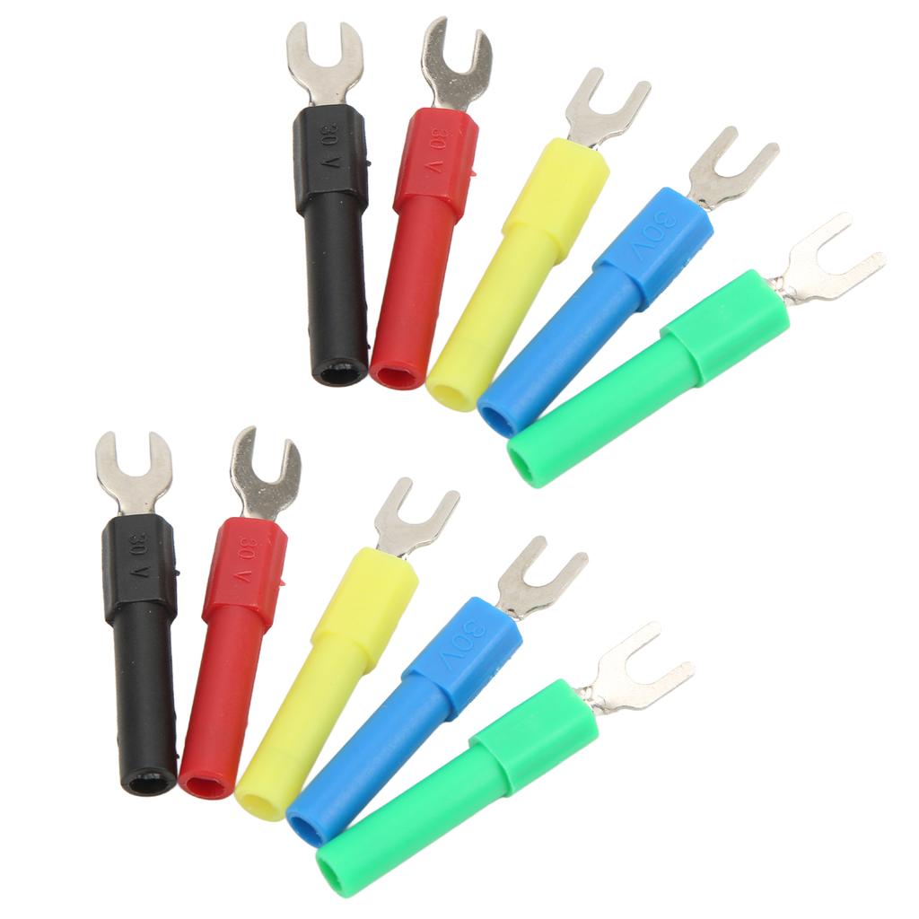 10PCS U Type Wire Connector Rear 4mm Socket 5 Color for Multimeter Electronic Application