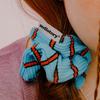 Mellotory Striped Knit Scrunchie (sky Blue)